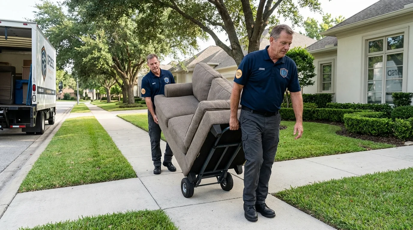 Local residential moving crew loading furniture in Waynesville, OH